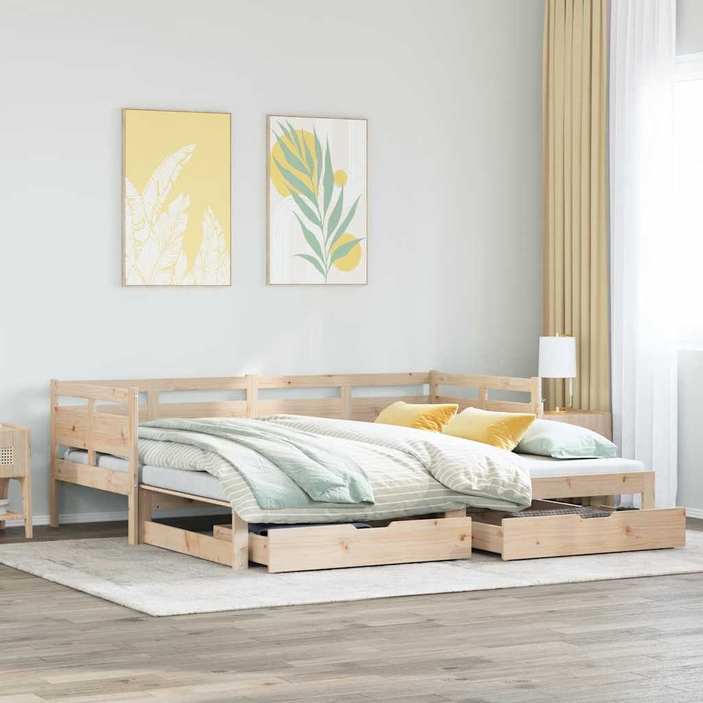 Divano Letto Estraibile con Cassetti senza Materasso 80x200 cm - homemem39