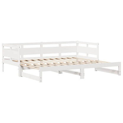 Letto Estraibile con Cassetti senza Materasso Bianco 80x200 cm
