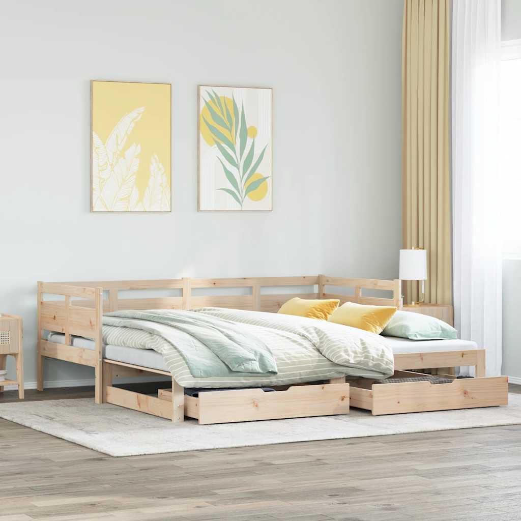 Divano Letto Estraibile con Cassetti senza Materasso 90x190 cm - homemem39