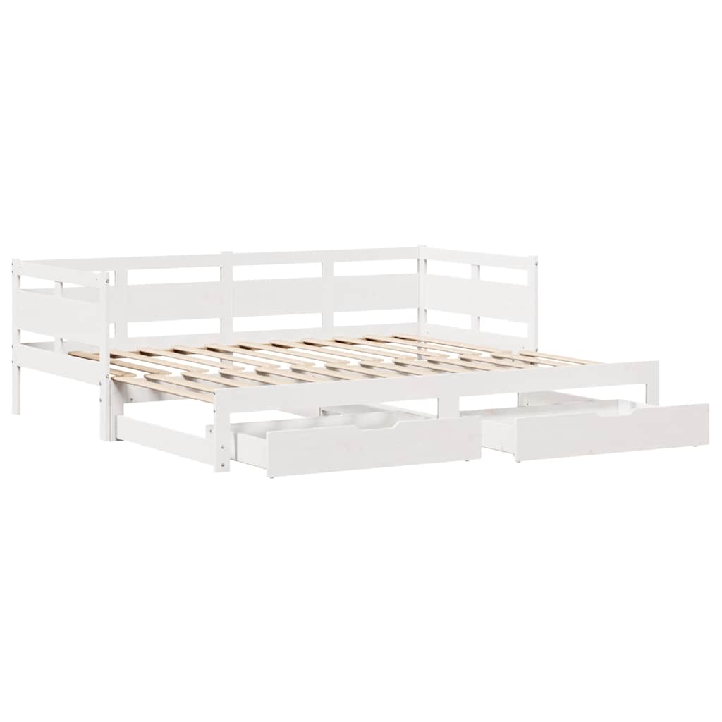 Letto Estraibile con Cassetti senza Materasso Bianco 90x190 cm - homemem39