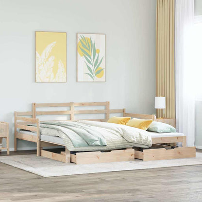 Divano Letto Estraibile con Cassetti senza Materasso 80x200 cm