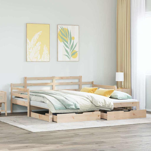 Divano Letto Estraibile con Cassetti senza Materasso 80x200 cm