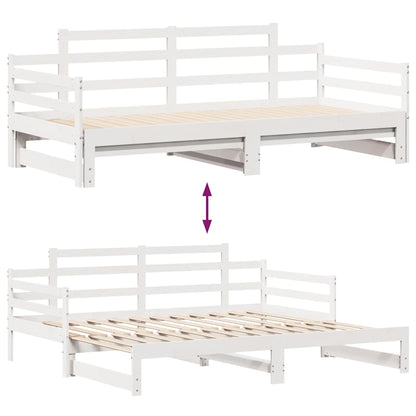 Letto Estraibile con Cassetti senza Materasso Bianco 80x200 cm