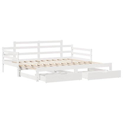 Letto Estraibile con Cassetti senza Materasso Bianco 90x190 cm - homemem39