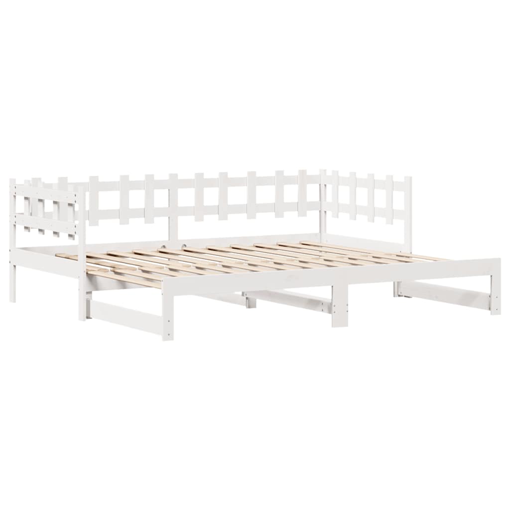 Letto Estraibile con Cassetti senza Materasso Bianco 80x200 cm