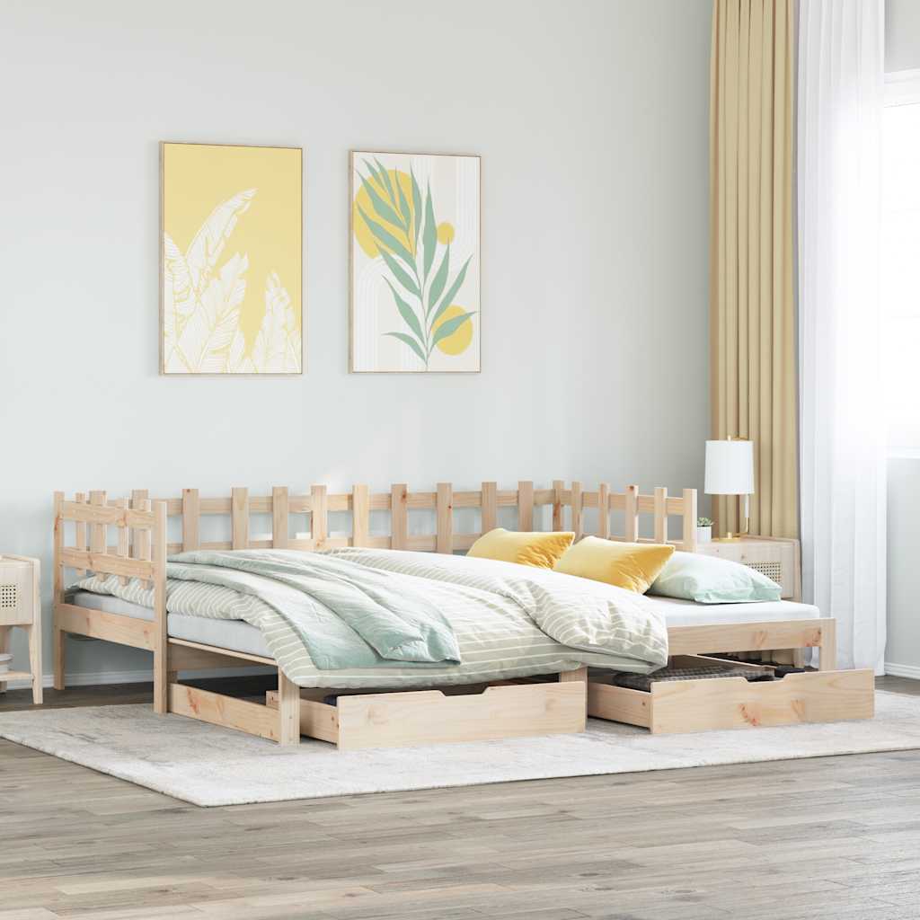 Divano Letto Estraibile con Cassetti senza Materasso 90x200 cm | homemem39