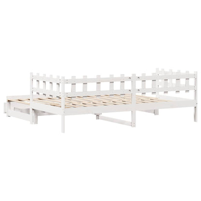Letto Estraibile con Cassetti senza Materasso Bianco 90x200 cm