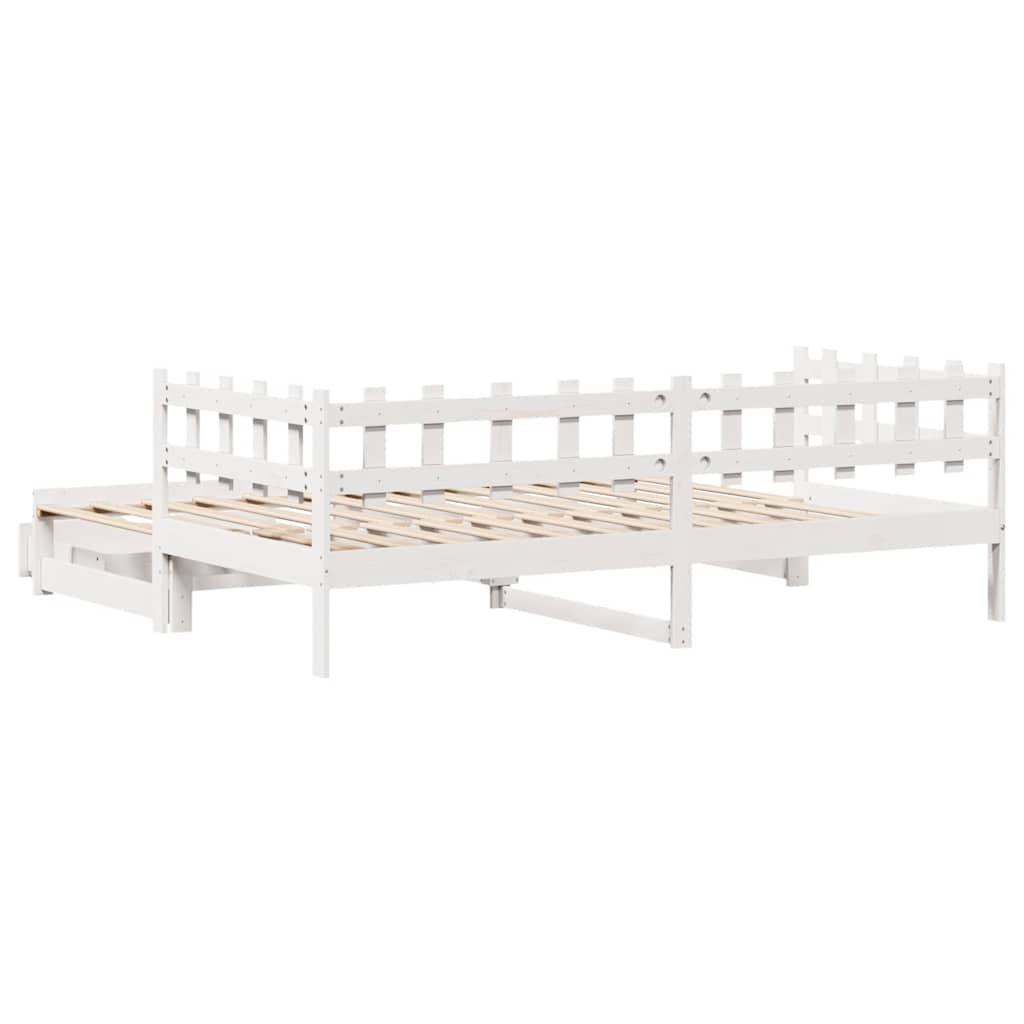 Letto Estraibile con Cassetti senza Materasso Bianco 90x190 cm - homemem39