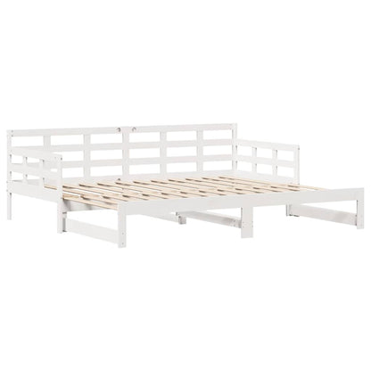 Letto Estraibile con Cassetti senza Materasso Bianco 80x200 cm