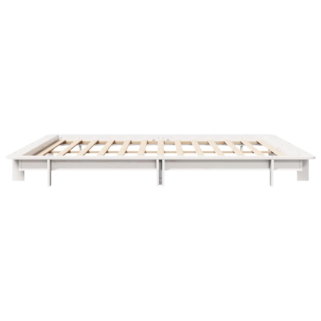 Giroletto senza Materasso Bianco 200x200 cm Legno Massello Pino | homemem39