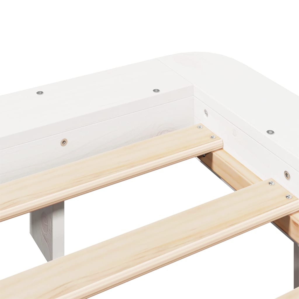 Giroletto senza Materasso Bianco 200x200 cm Legno Massello Pino | homemem39