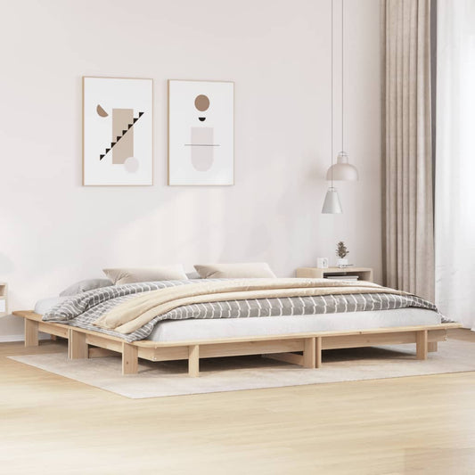 Letto senza Materasso 180x200 cm in Legno Massello di Pino - homemem39