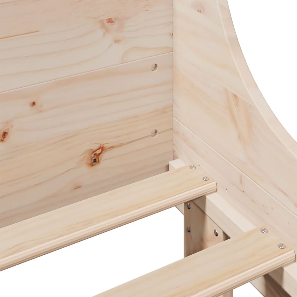 Letto senza Materasso 200x200 cm in Legno Massello di Pino - homemem39