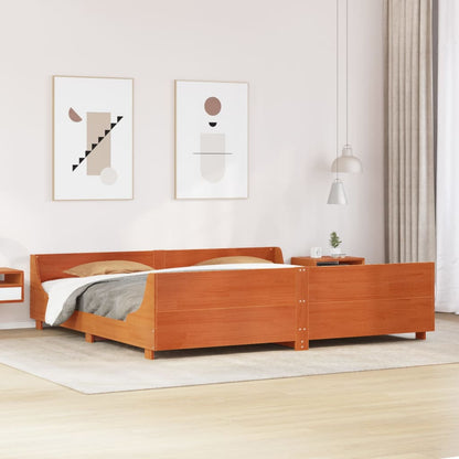 Letto senza Materasso Marrone Cera 200x200 cm in Legno di Pino | homemem39