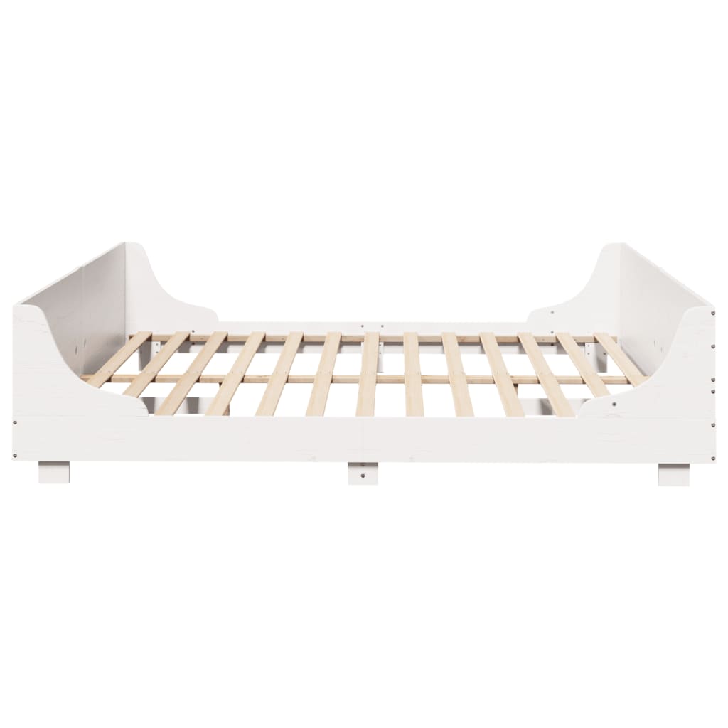 Letto senza Materasso Bianco 180x200 cm Legno Massello di Pino