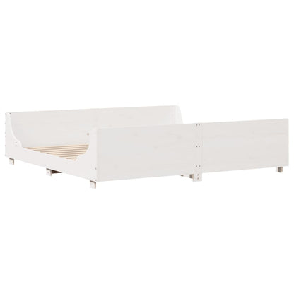 Letto senza Materasso Bianco 180x200 cm Legno Massello di Pino