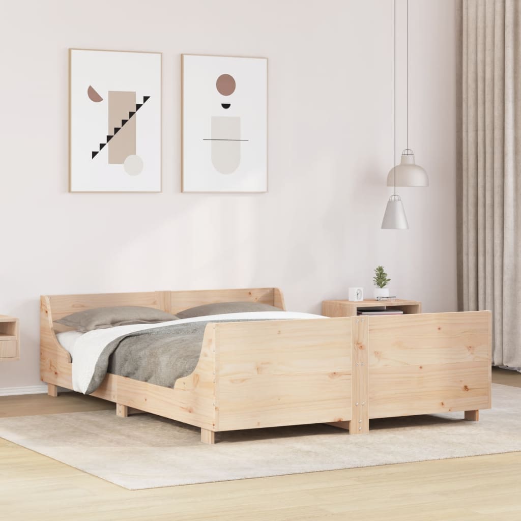 Letto senza Materasso 160x200 cm in Legno Massello di Pino - homemem39