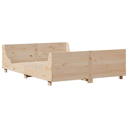 Letto senza Materasso 135x190 cm in Legno Massello di Pino | homemem39
