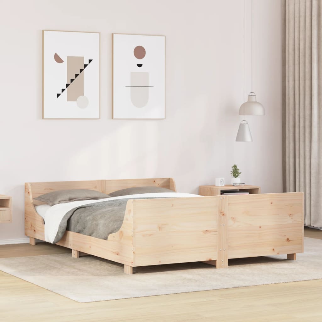 Letto senza Materasso 135x190 cm in Legno Massello di Pino | homemem39