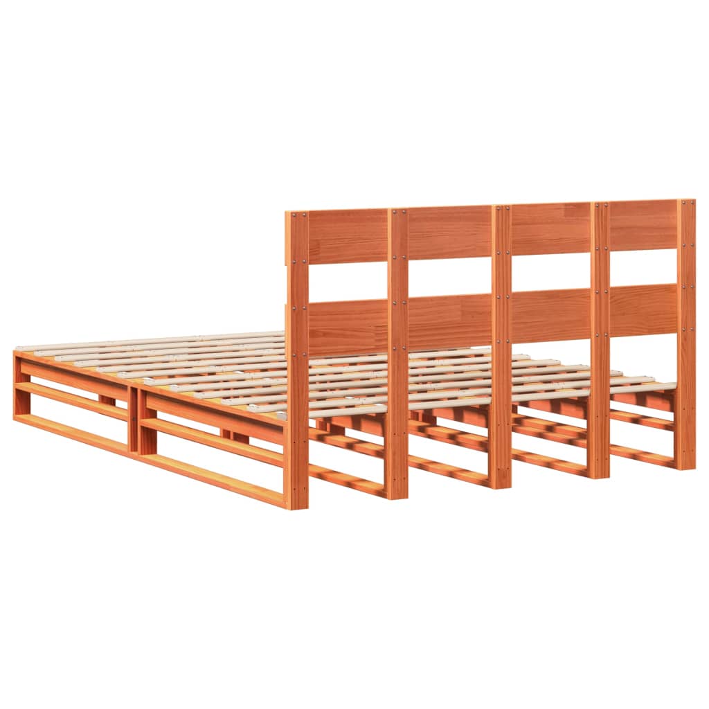Letto senza Materasso Marrone Cera 120x200 cm in Legno di Pino | homemem39