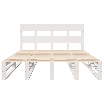 Letto senza Materasso Bianco 140x200 cm Legno Massello di Pino | homemem39