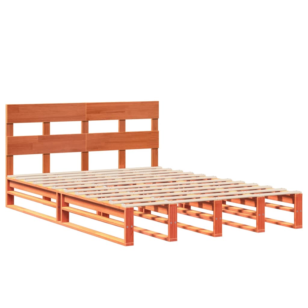 Giroletto senza Materasso Marrone Cera 140x200cm Massello Pino | homemem39