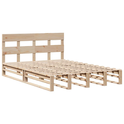 Letto senza Materasso 150x200 cm in Legno Massello di Pino | homemem39