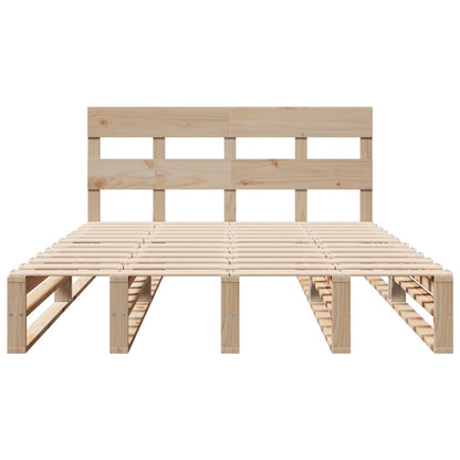 Letto senza Materasso 150x200 cm in Legno Massello di Pino | homemem39
