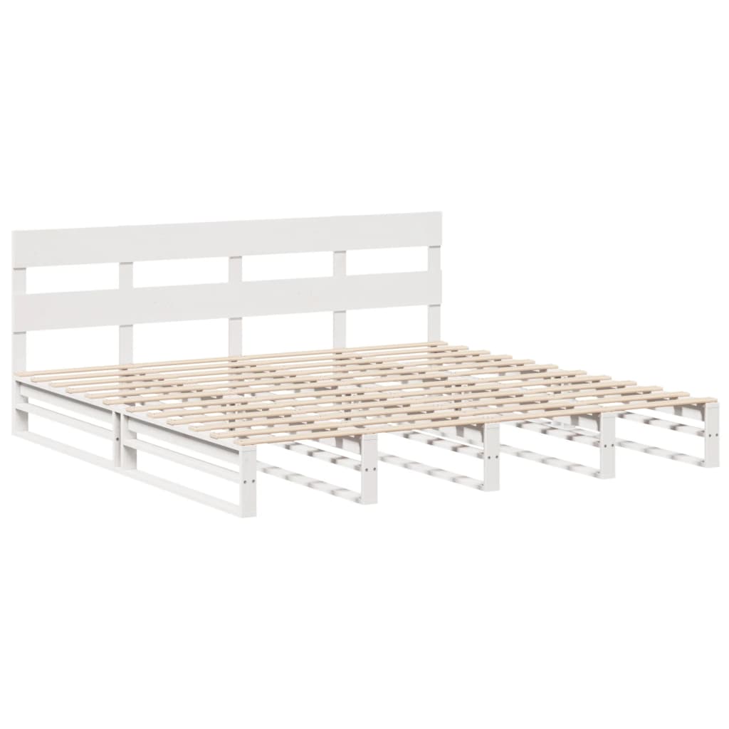 Letto senza Materasso Bianco 180x200 cm Legno Massello di Pino | homemem39