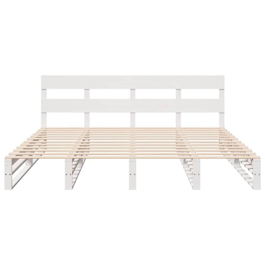 Letto senza Materasso Bianco 180x200 cm Legno Massello di Pino | homemem39
