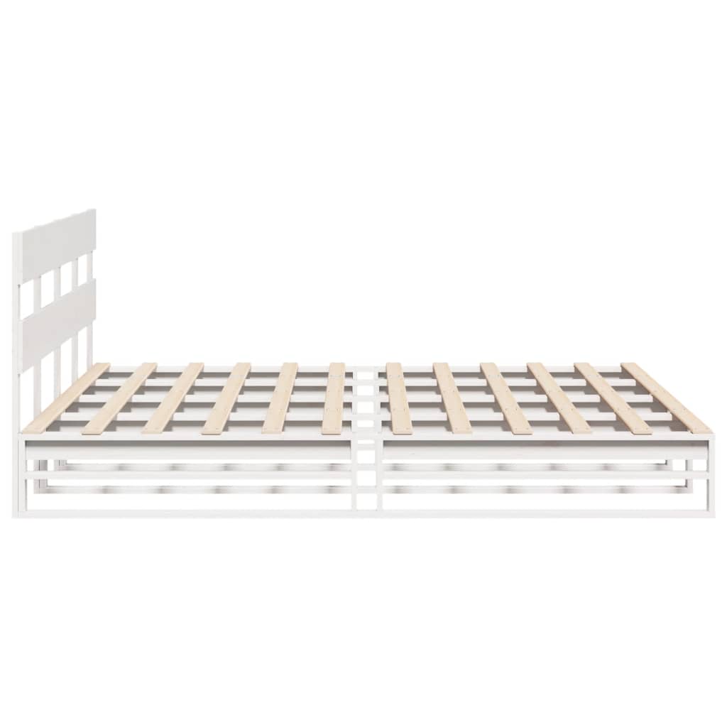 Letto senza Materasso Bianco 180x200 cm Legno Massello di Pino | homemem39