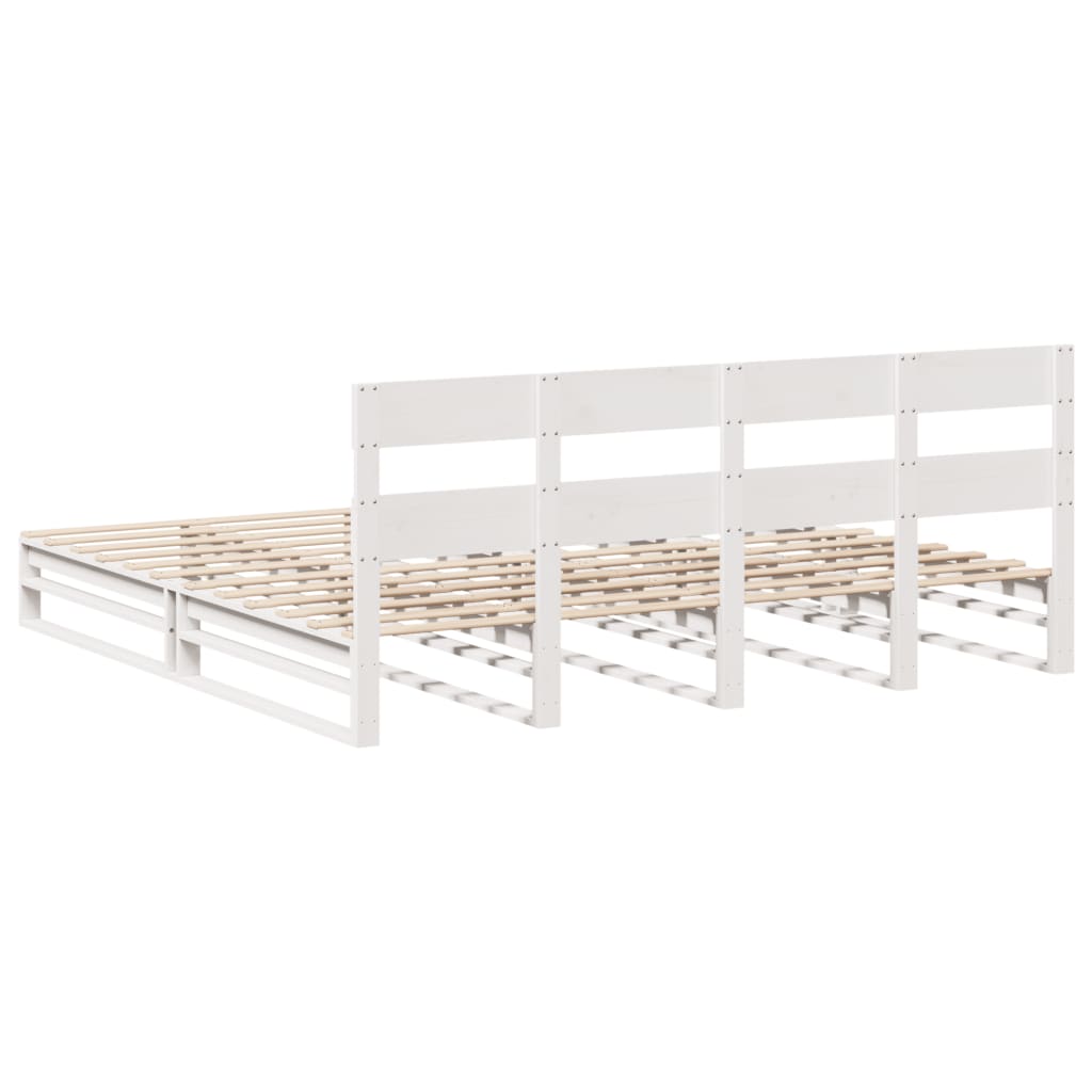 Letto senza Materasso Bianco 180x200 cm Legno Massello di Pino | homemem39
