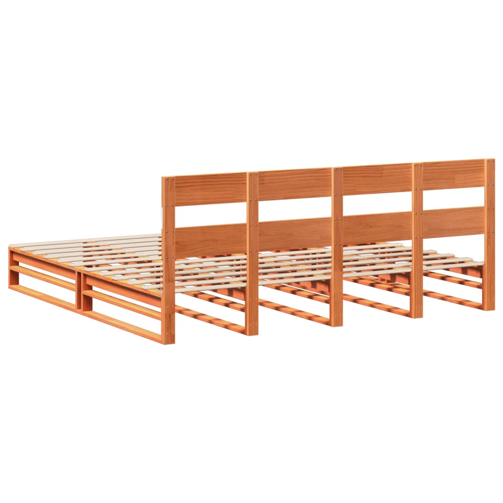 Letto senza Materasso Marrone Cera 180x200 cm in Legno di Pino | homemem39