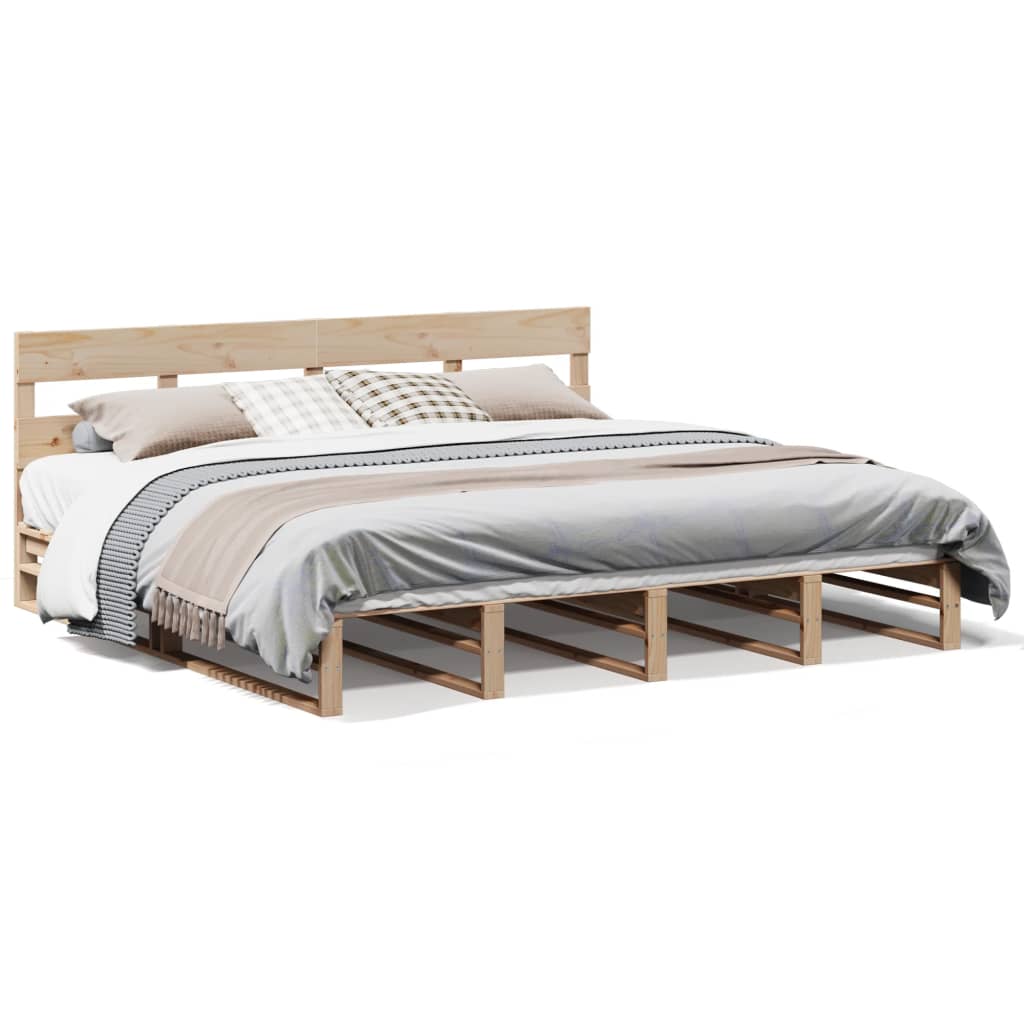 Letto senza Materasso 200x200 cm in Legno Massello di Pino | homemem39