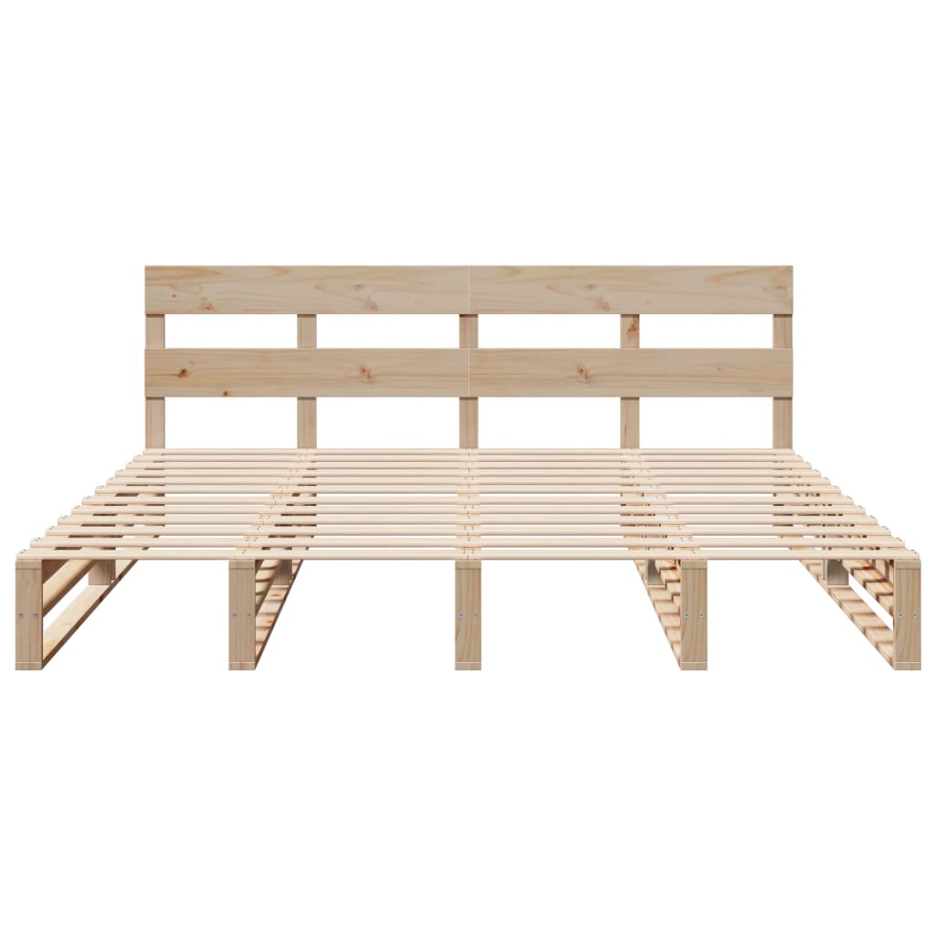 Letto senza Materasso 200x200 cm in Legno Massello di Pino | homemem39