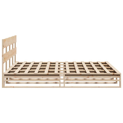 Letto senza Materasso 200x200 cm in Legno Massello di Pino | homemem39