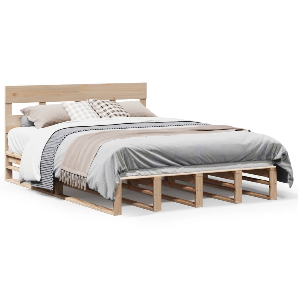 Letto senza Materasso 120x190 cm in Legno Massello di Pino | homemem39