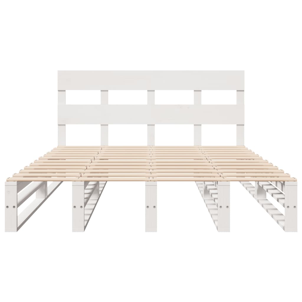 Letto senza Materasso Bianco 120x190 cm Legno Massello di Pino | homemem39