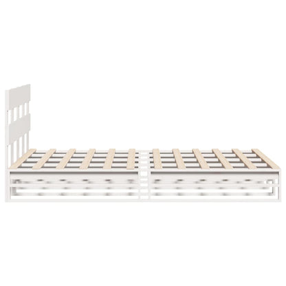 Letto senza Materasso Bianco 120x190 cm Legno Massello di Pino | homemem39