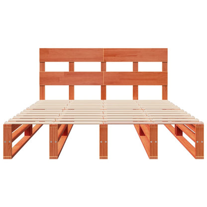 Letto senza Materasso Marrone Cera 120x190 cm in Legno di Pino | homemem39