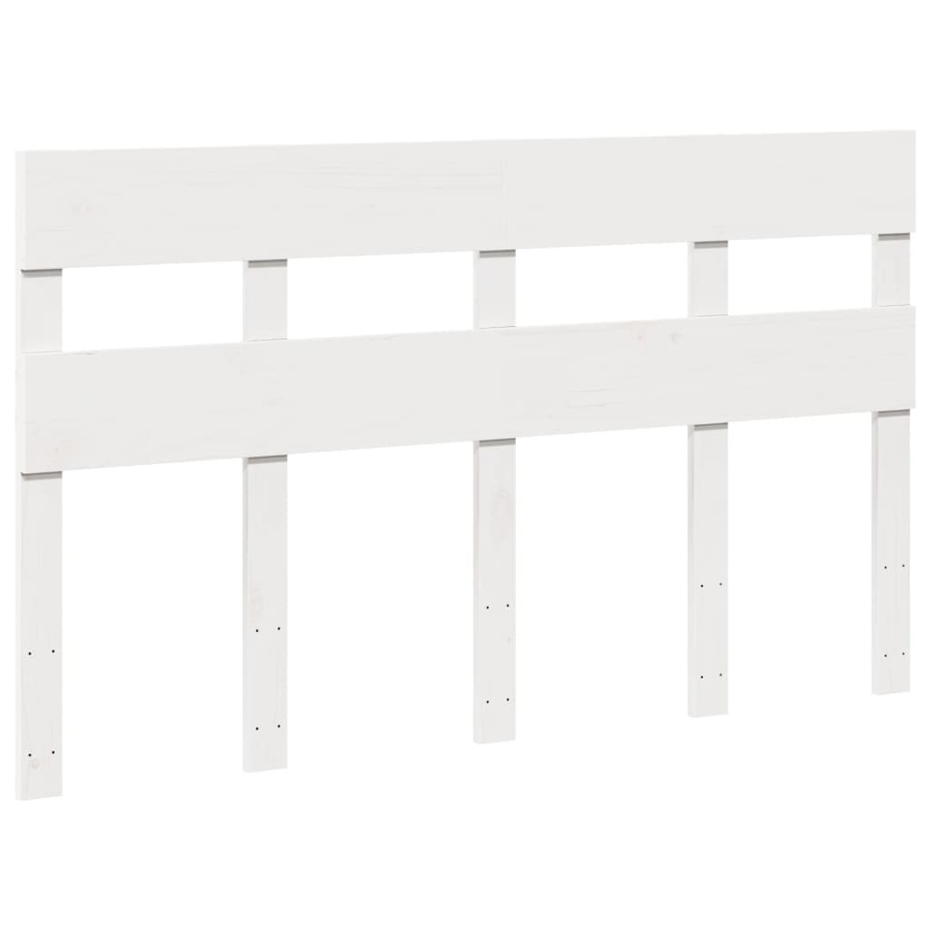 Letto senza Materasso Bianco 135x190 cm Legno Massello di Pino