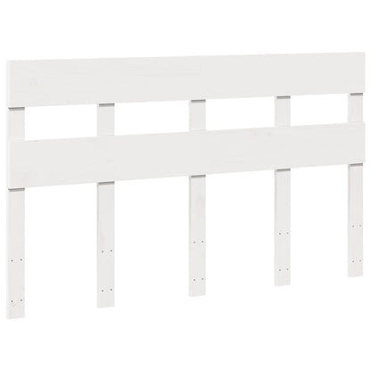 Letto senza Materasso Bianco 135x190 cm Legno Massello di Pino