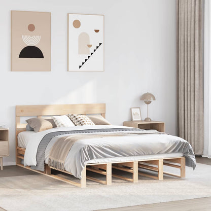 Letto senza Materasso 140x190 cm in Legno Massello di Pino | homemem39