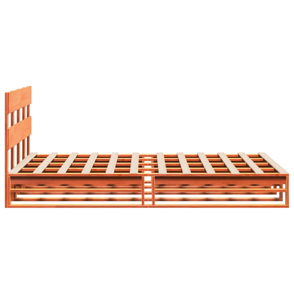 Letto senza Materasso Marrone Cera 140x190 cm in Legno di Pino | homemem39
