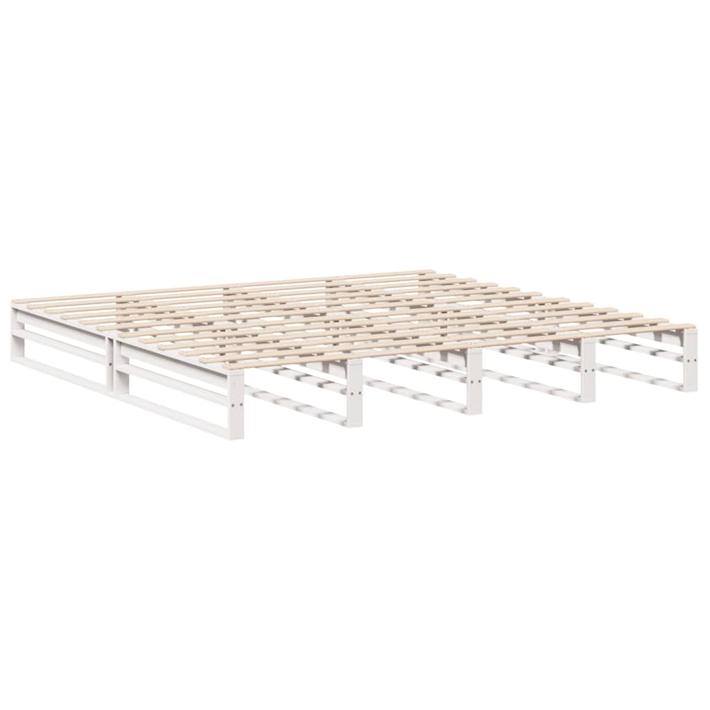 Letto senza Materasso Bianco 180x200 cm Legno Massello di Pino | homemem39