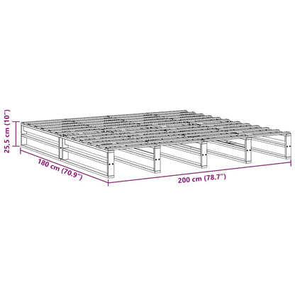Letto senza Materasso Bianco 180x200 cm Legno Massello di Pino | homemem39