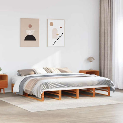 Letto senza Materasso Marrone Cera 180x200 cm in Legno di Pino