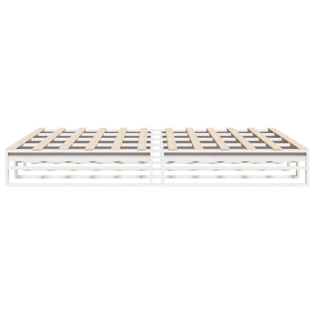 Giroletto senza Materasso Bianco 200x200 cm Legno Massello Pino | homemem39