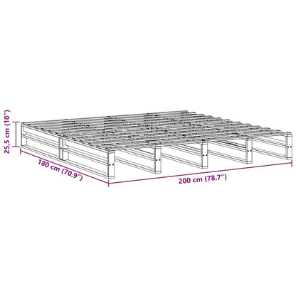 Giroletto senza Materasso Bianco 200x200 cm Legno Massello Pino | homemem39