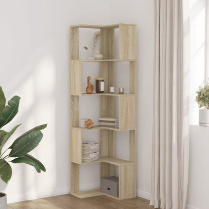 Libreria Angolare 5Ripiani Rovere Sonoma 50x50x179 cm Legno | homemem39